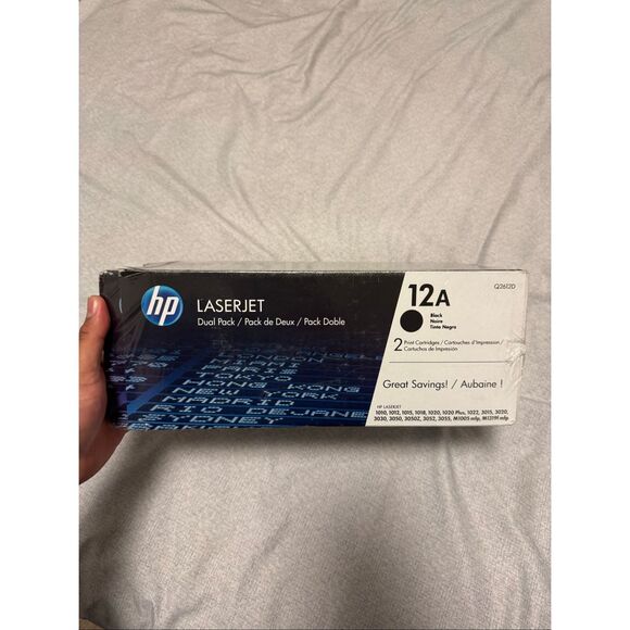New Sealed, Genuine OEM, HP 12A, Q2612D, Dual-Pack, Standard-Yield, Black Toner - Picture 1 of 5